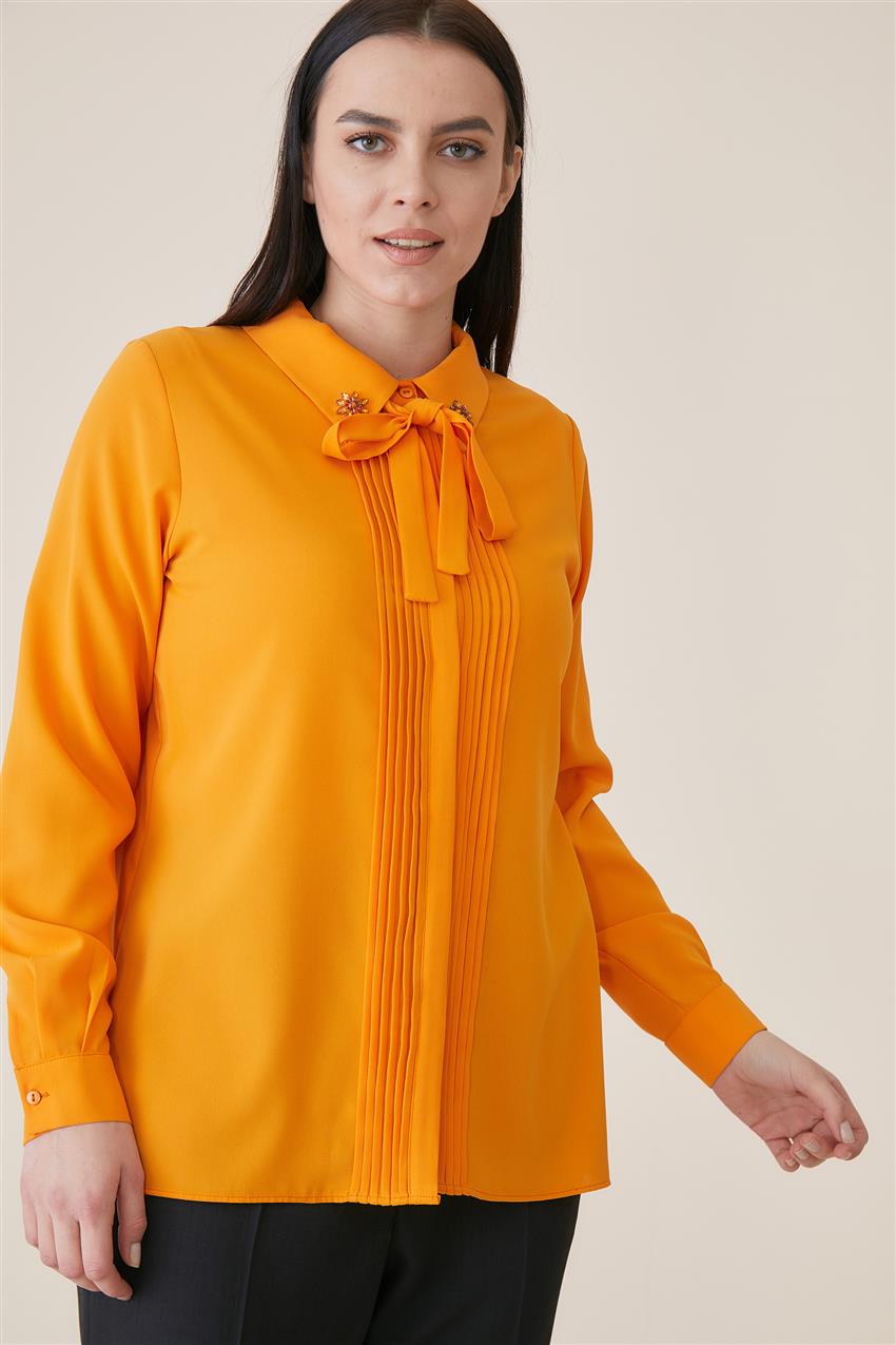 Mini Nervürlü Oranj Gömlek