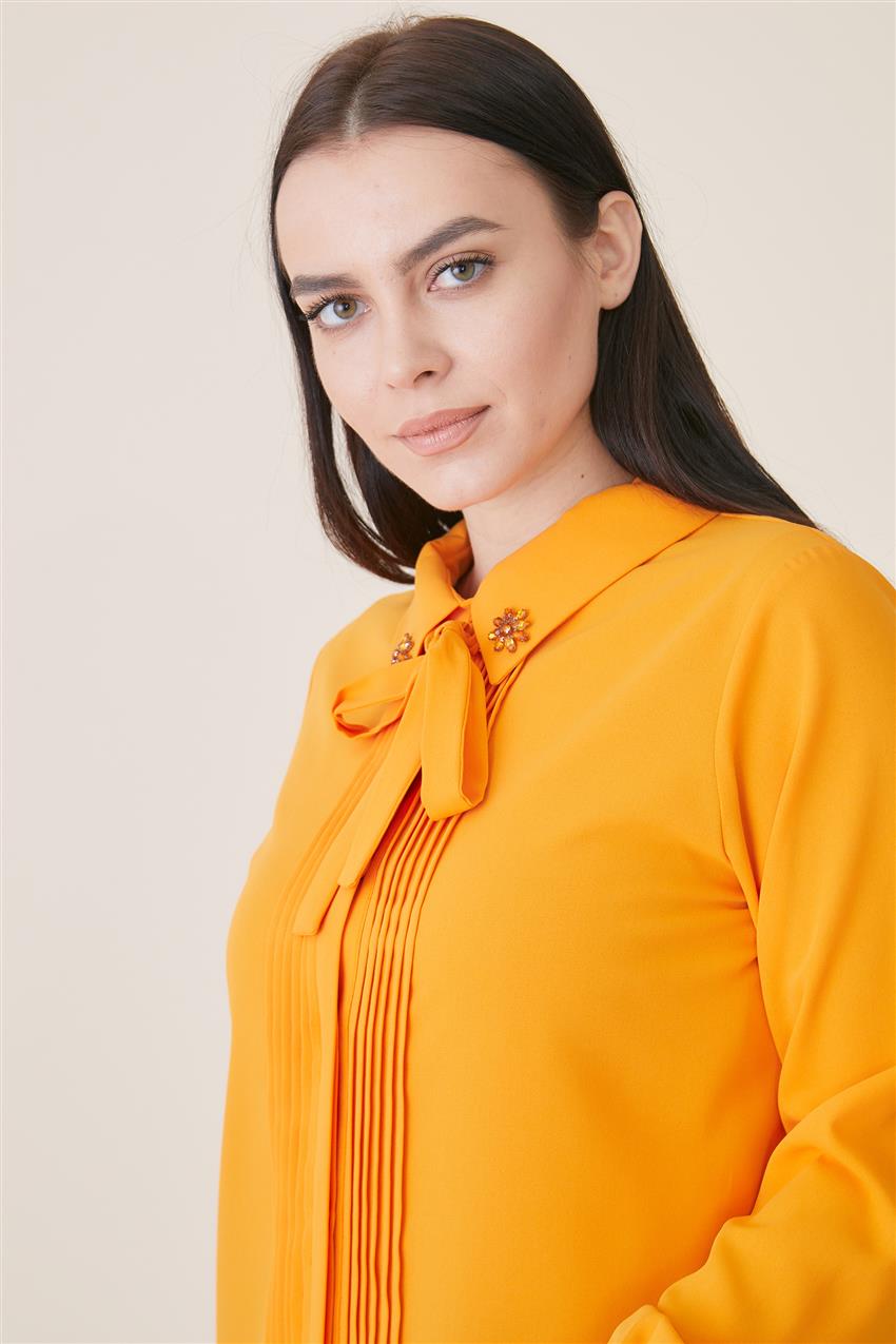 Mini Nervürlü Oranj Gömlek