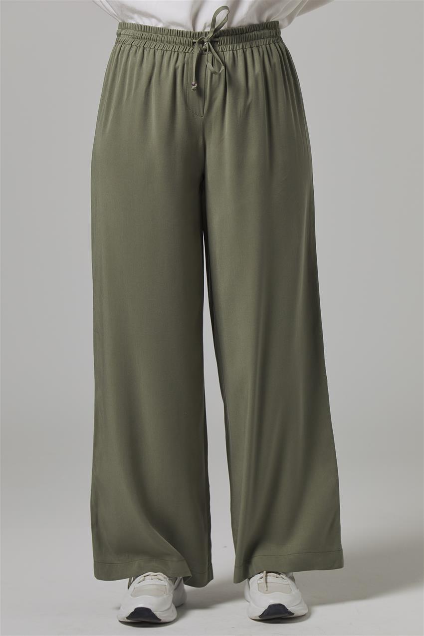 Tensel Bol Paça Yeşil Pantolon