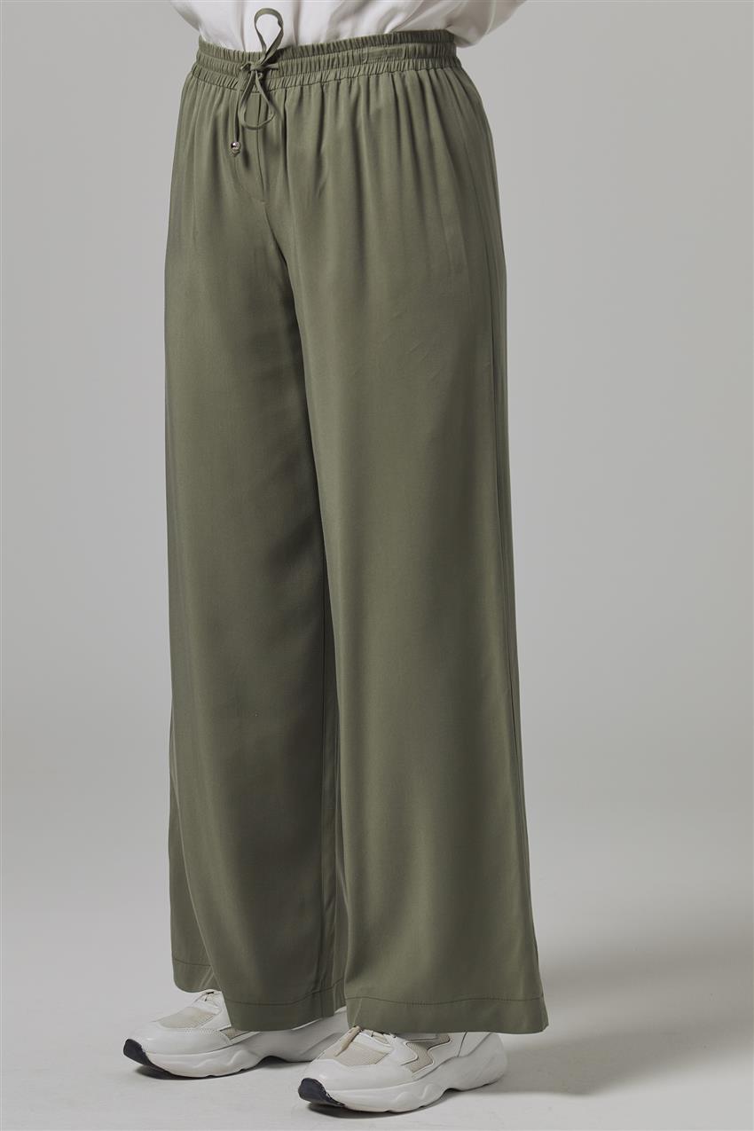 Tensel Bol Paça Yeşil Pantolon