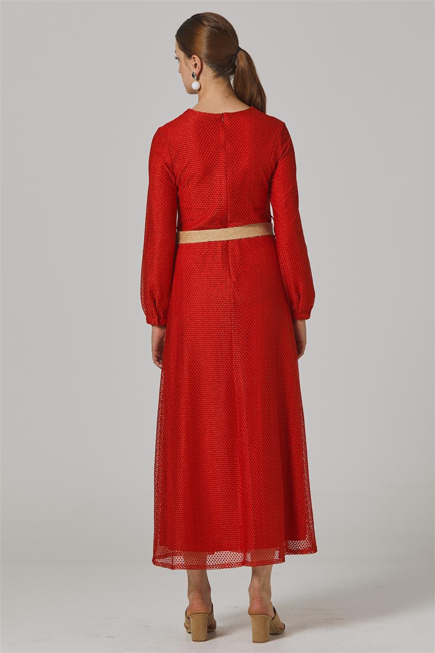 Dantelli Kırmızı Elbise 