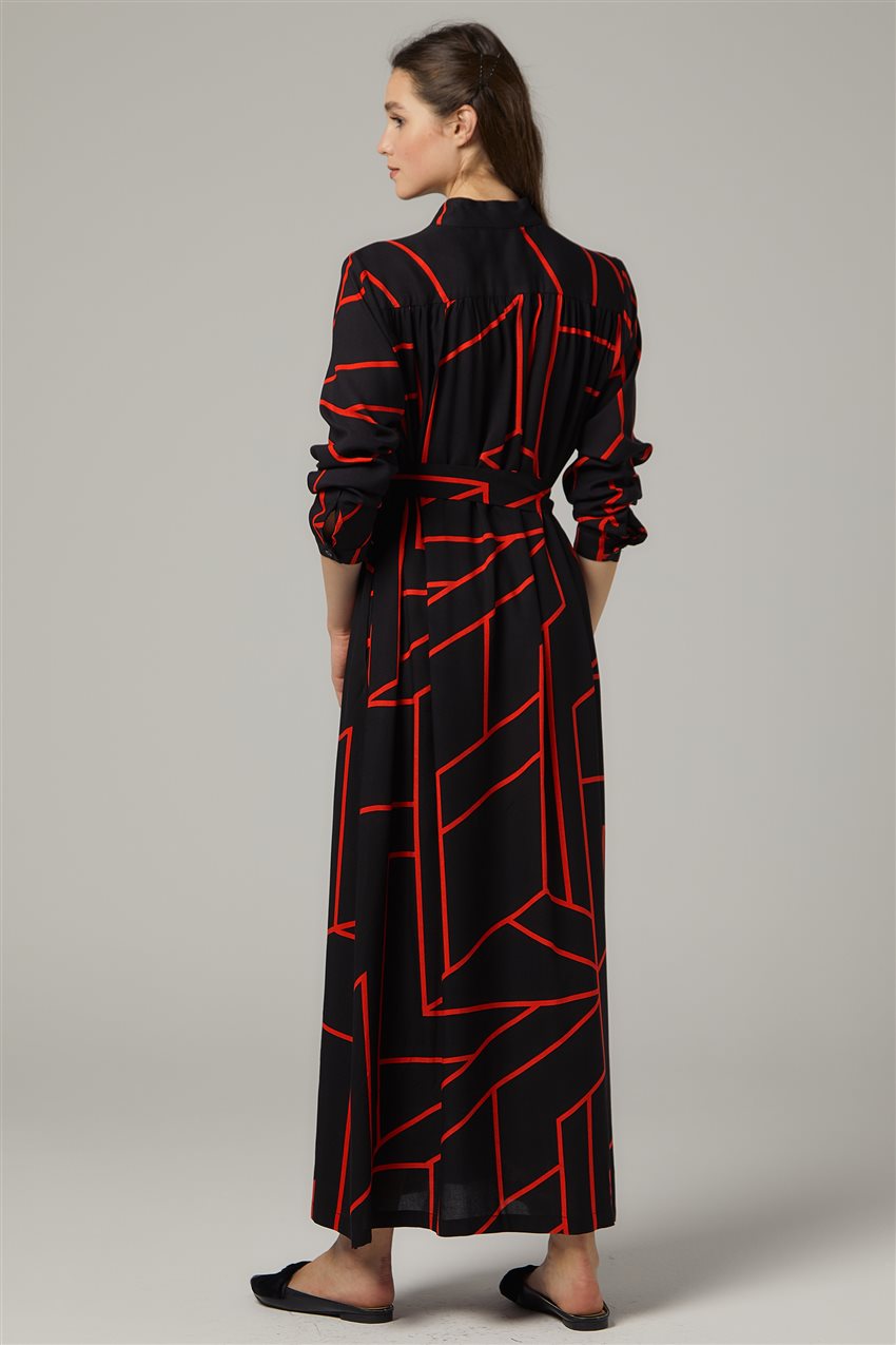 Elbise-Sıyah-Kırmızı 20Y1002-01-34