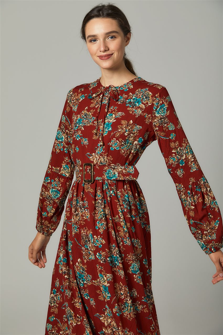 فستان-أحمر قرميدي US-0S5050-58