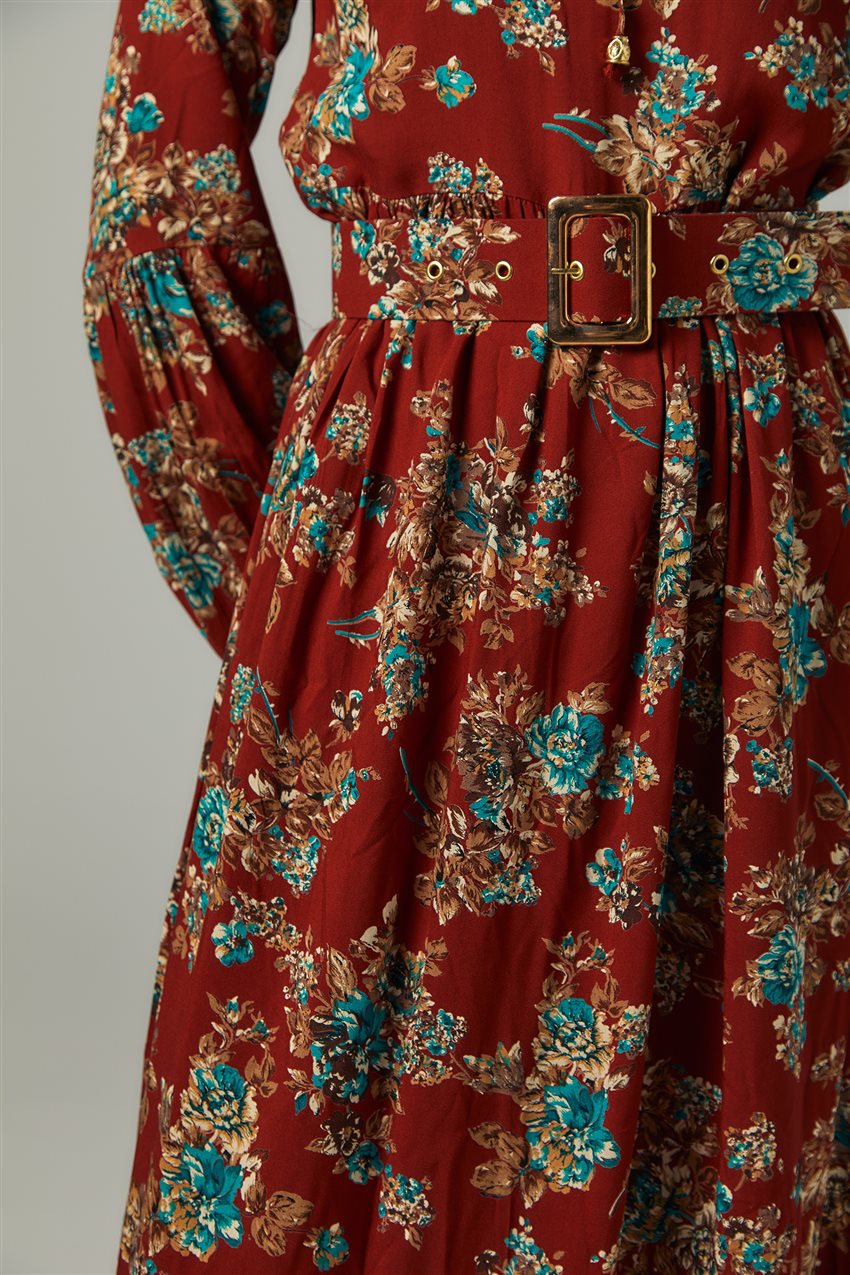 فستان-أحمر قرميدي US-0S5050-58