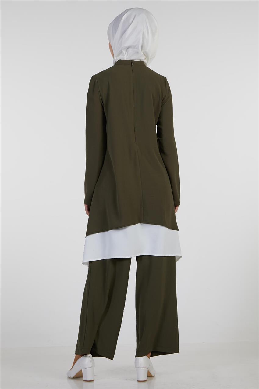 Pants Tunic Khaki Suit V19YTKM43062