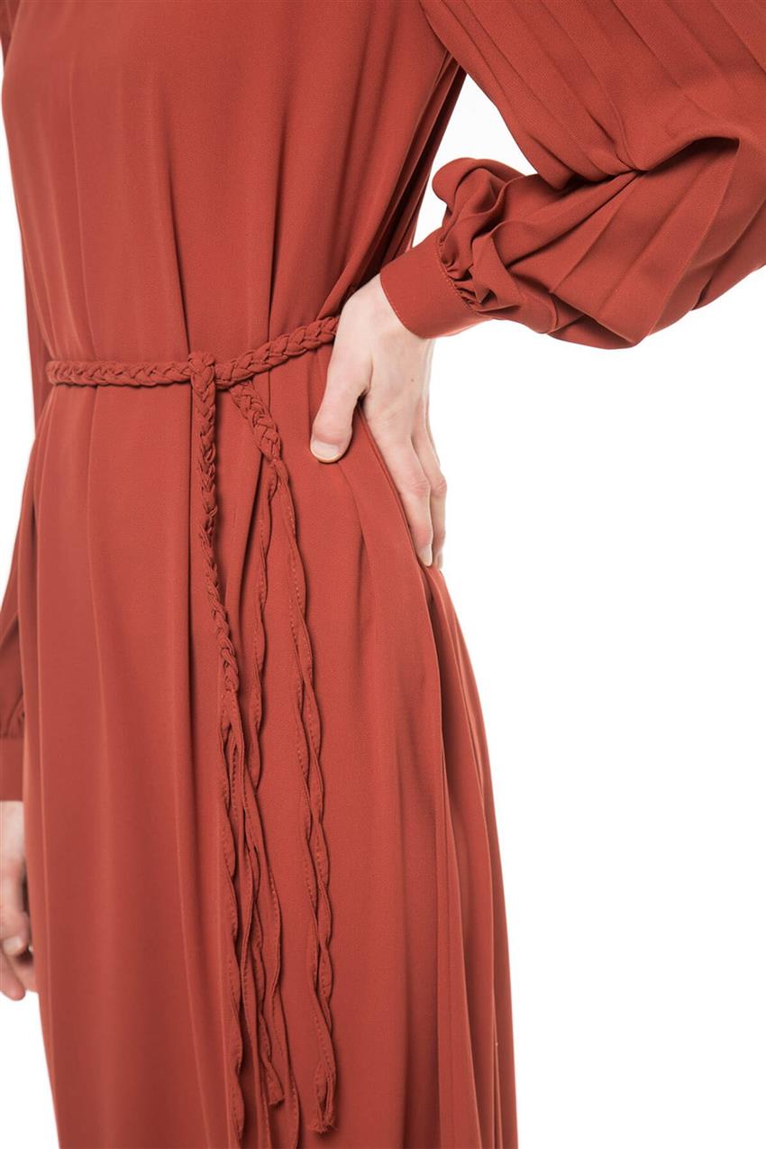 V20YELB17023 أحمر قرميدي فستان