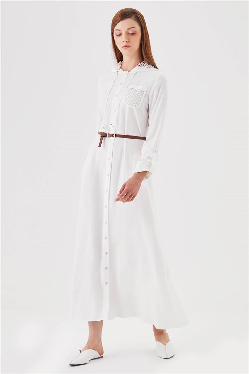 V19YELB17005 أبيض فستان