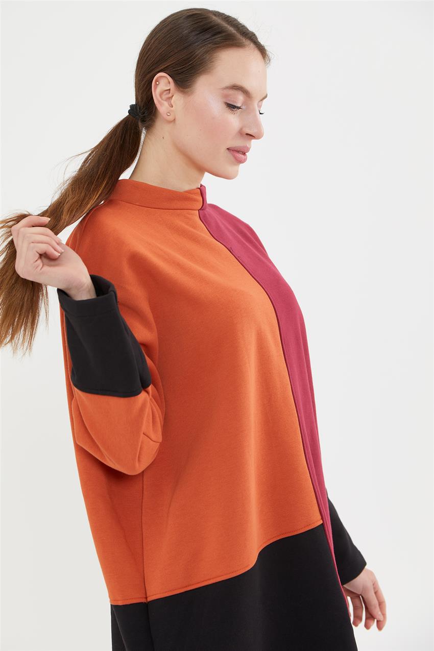 Sweatshirt-Orange-Claret Red 601-37-67
