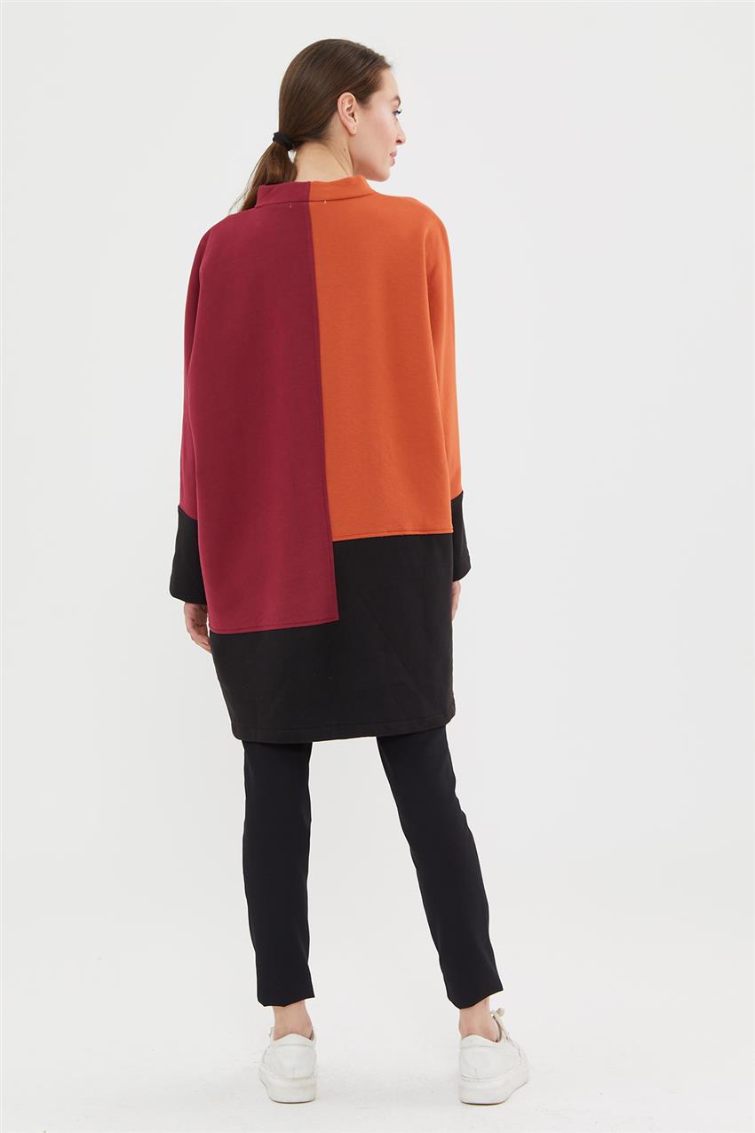Sweatshirt-Orange-Claret Red 601-37-67