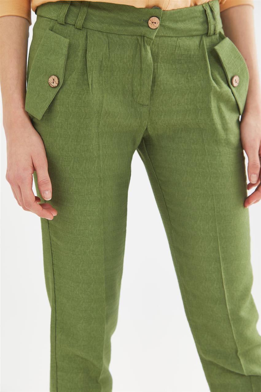 Cepleri Kapaklı Yeşil Pantolon