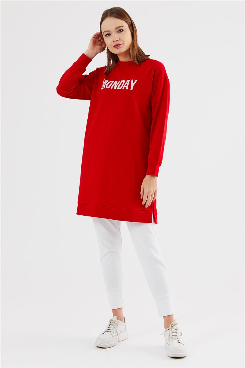 Sweatshirt-Kırmızı 604-34