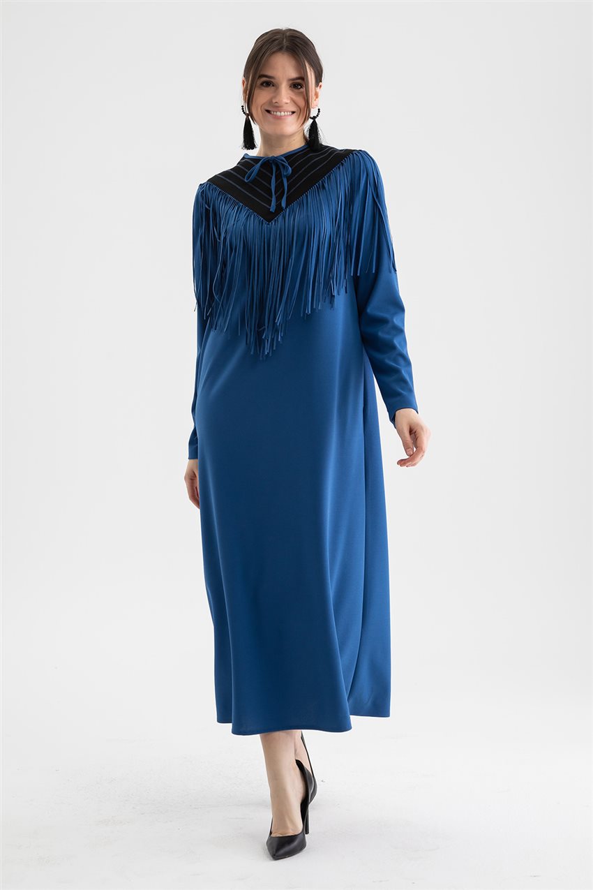 V19KELB17006-35 فستان-نيلي