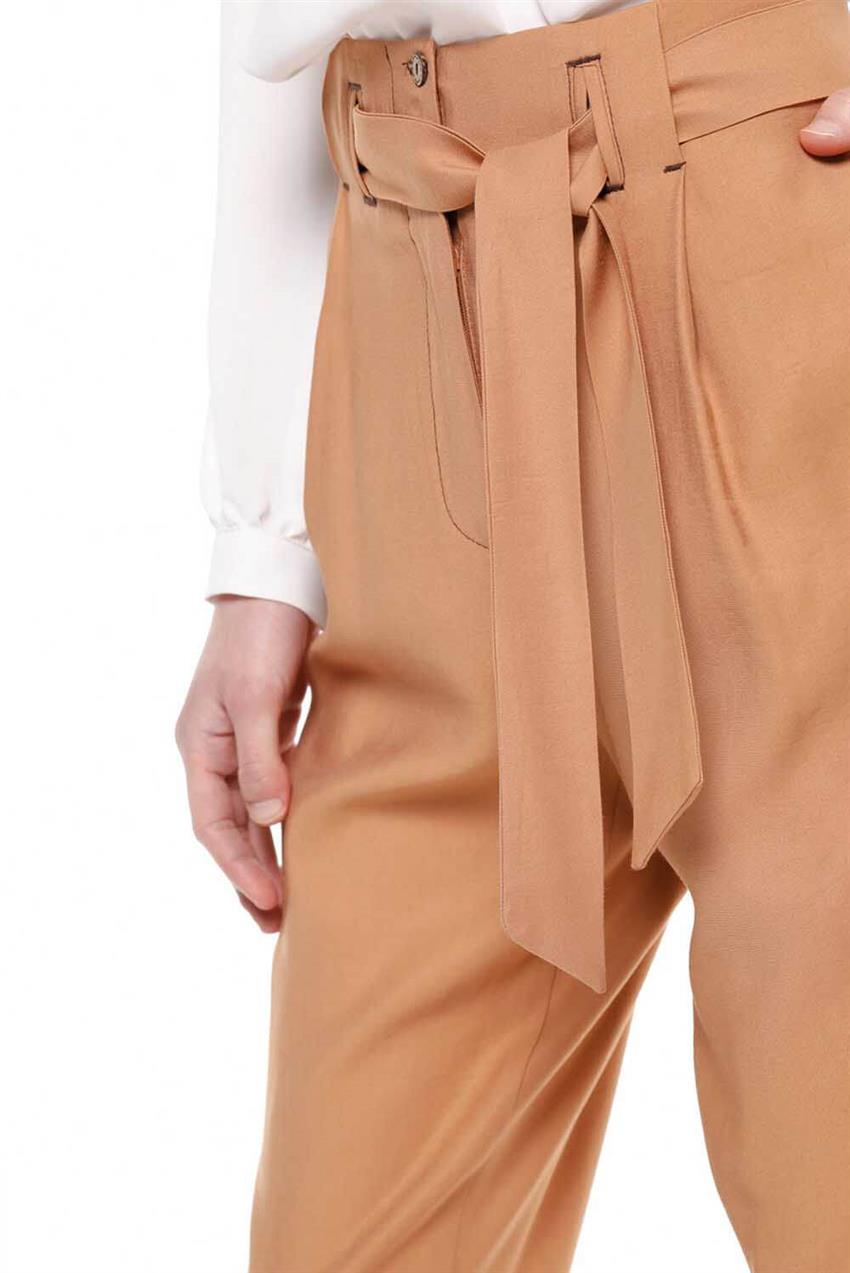 Kemer Detaylı Duble Paça Taba Renk Pantolon V20YPNT35011