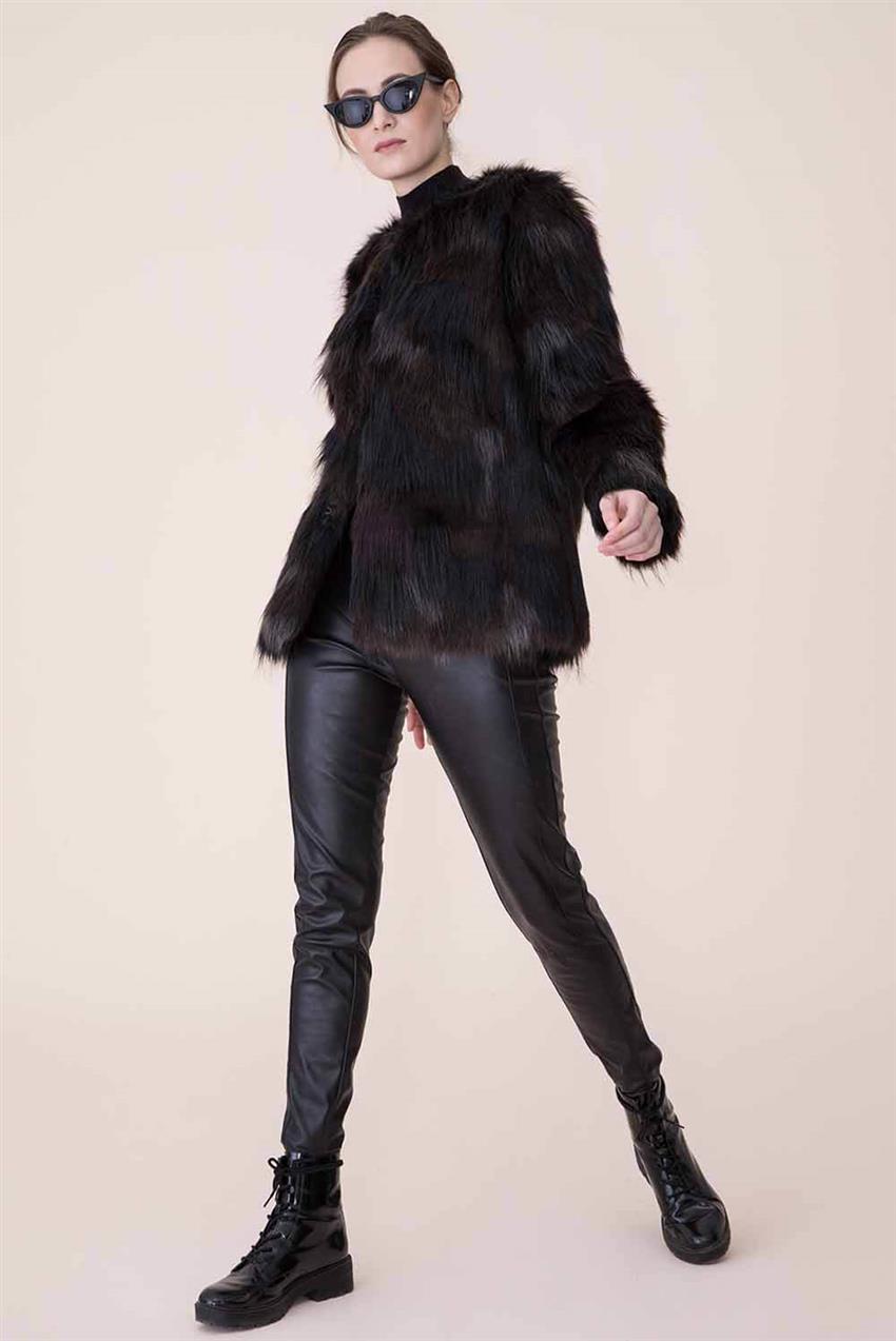 Kadın Kürk Ceket Siyah V19KKRC32002