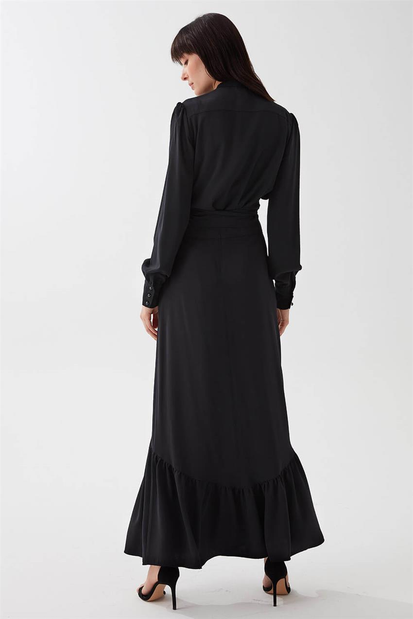 Bağlama Bluz Detaylı Etekli Kadın Takım Siyah V20YTKM43042