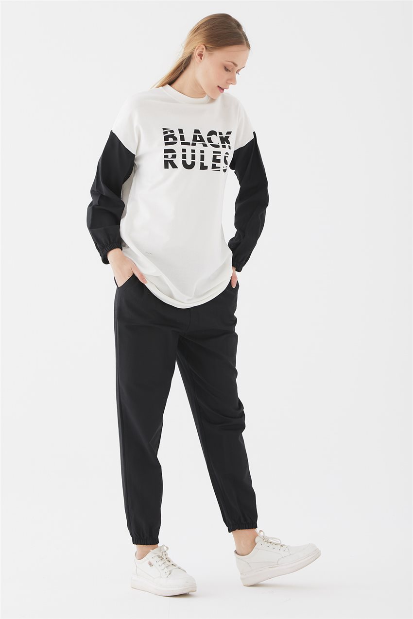 Siyah Sweatshirt Pantolon Spor Takım