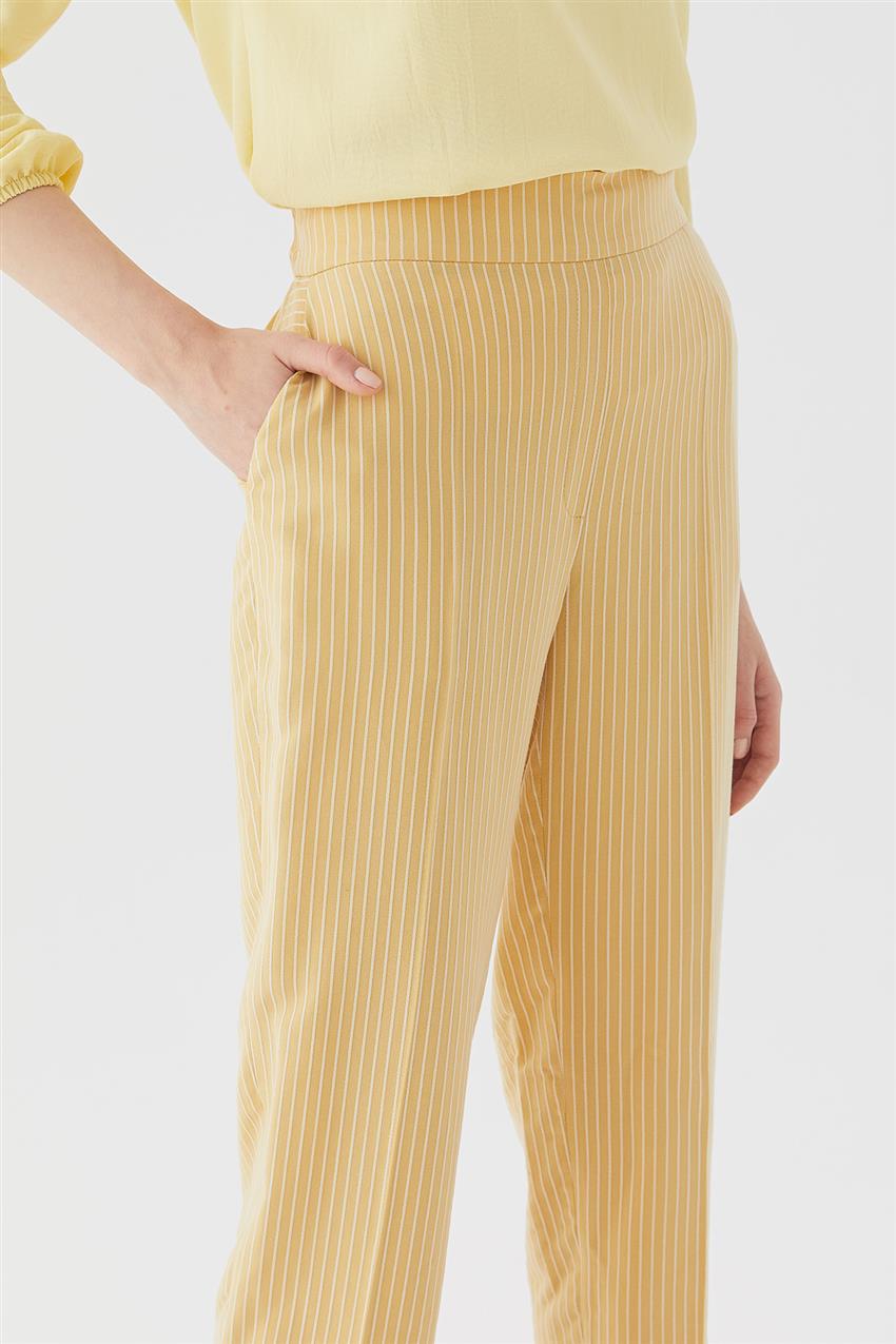 Çizgili Sarı Pantolon 