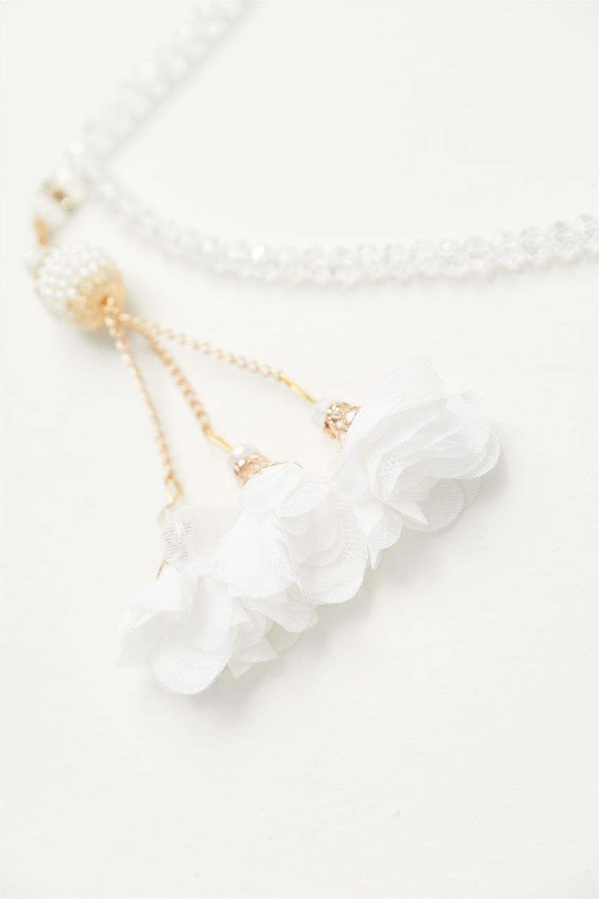 Flower pattern Rosary-white 0027-02