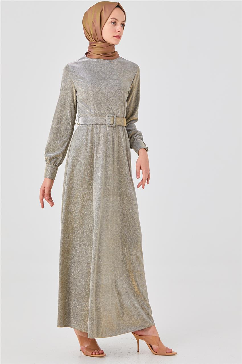Golden silvery arched dress