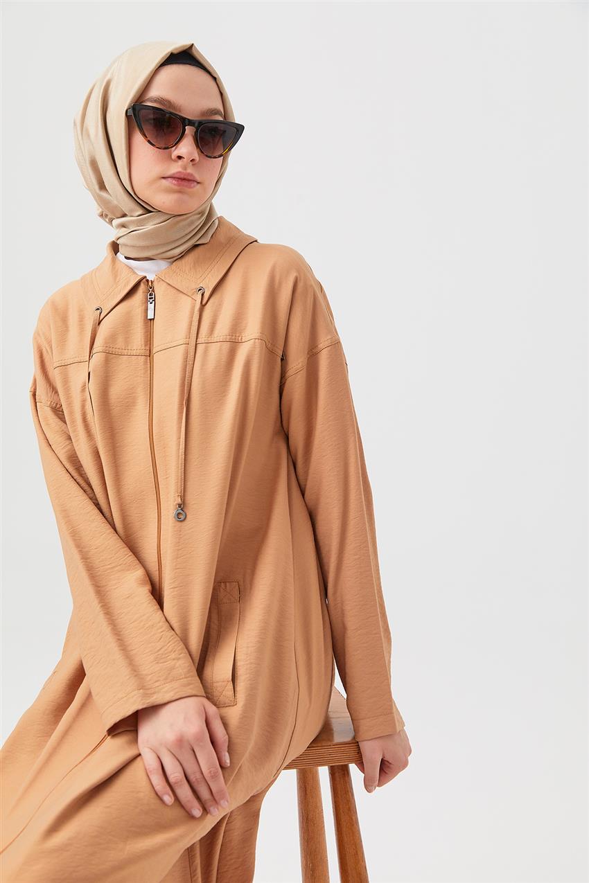 Yaka Bağcıklı Camel Giy-Çık