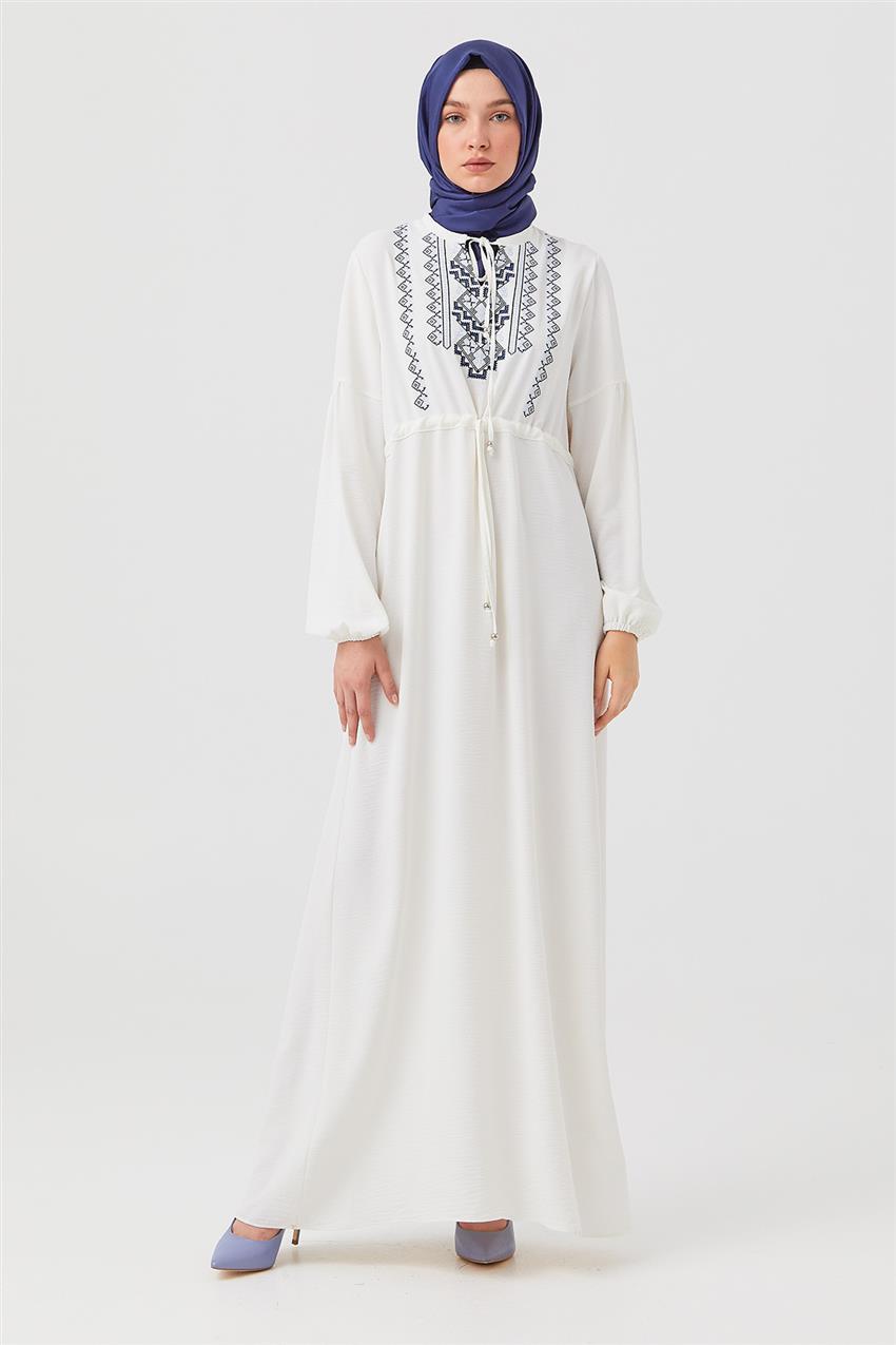 DO-B21-63030-35-35 فستان-أبيض