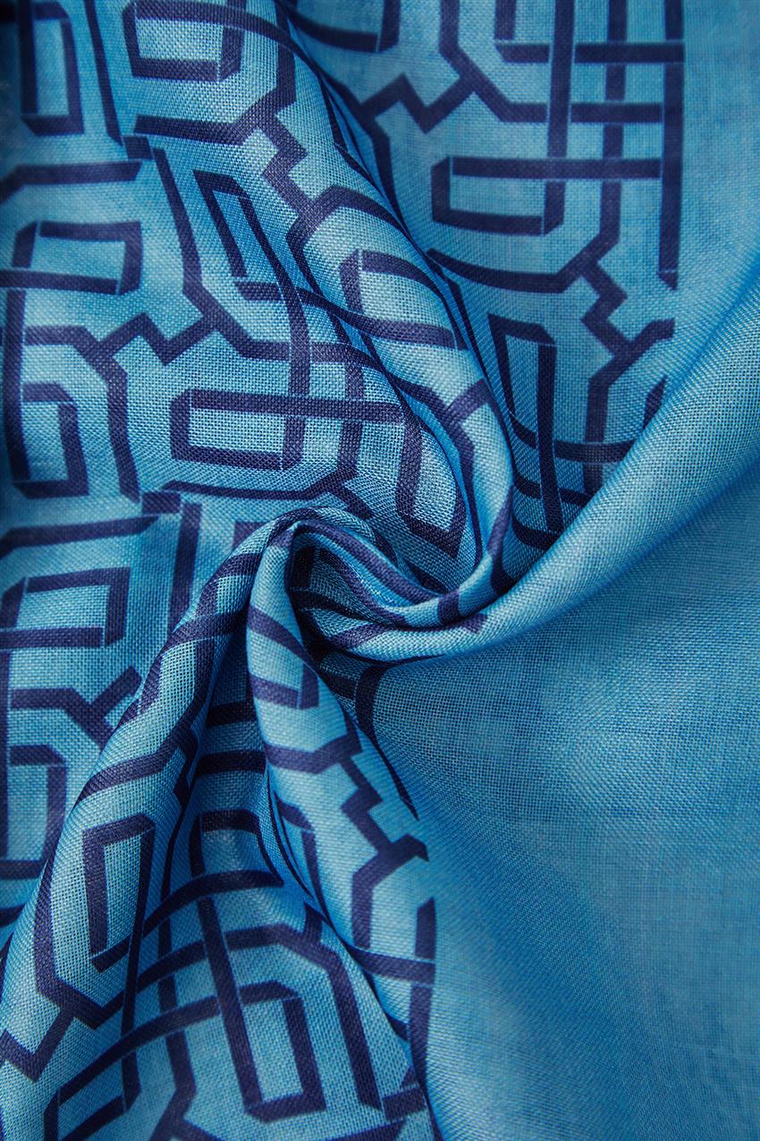 Digital Maze Pattern Soft Shawl Blue SPR11-69