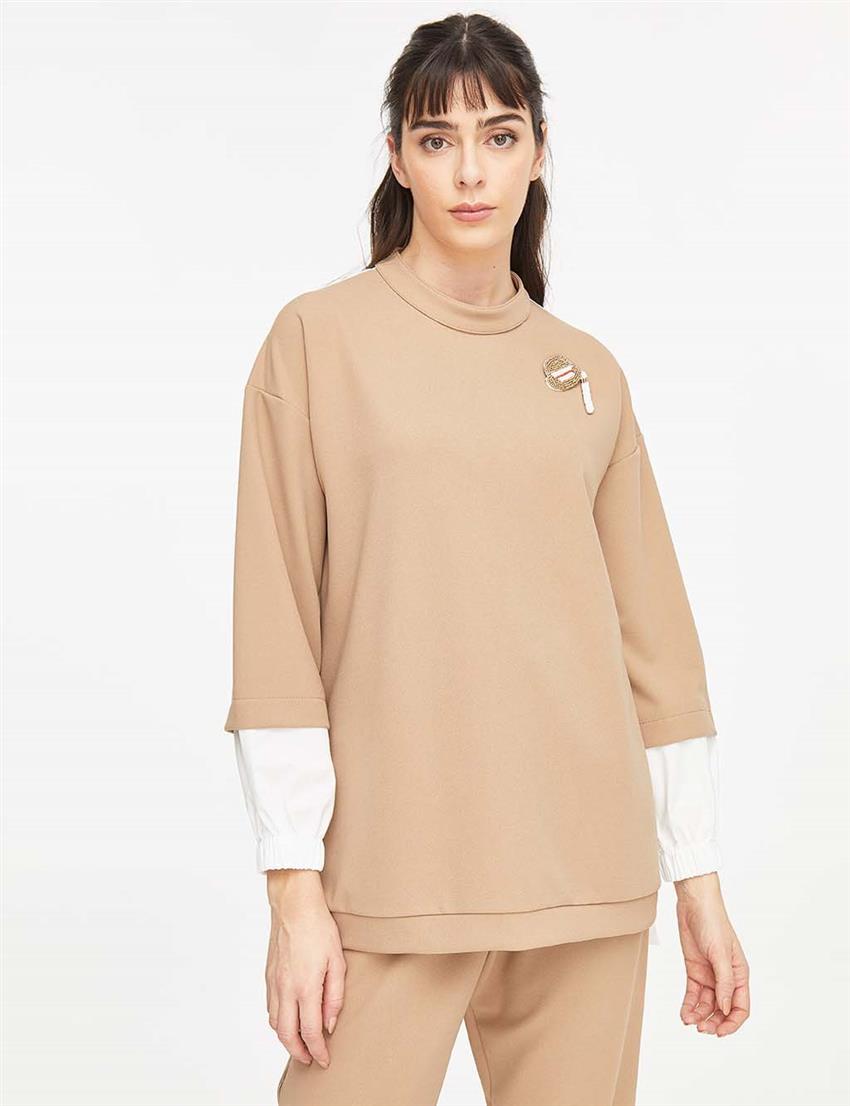 Blouse-Beige KY-B22-70011-08