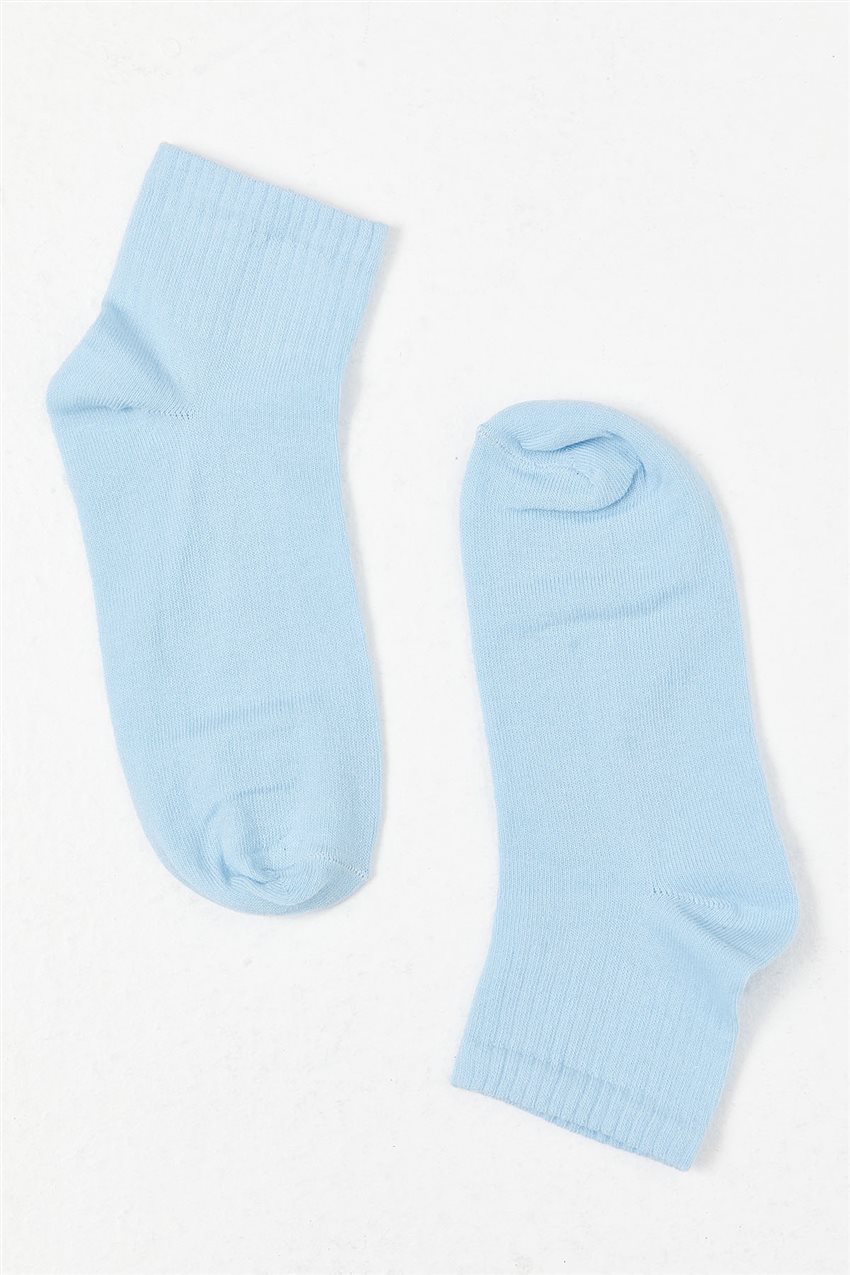 Yarım Boğazlı Açık Mavi Çorap 