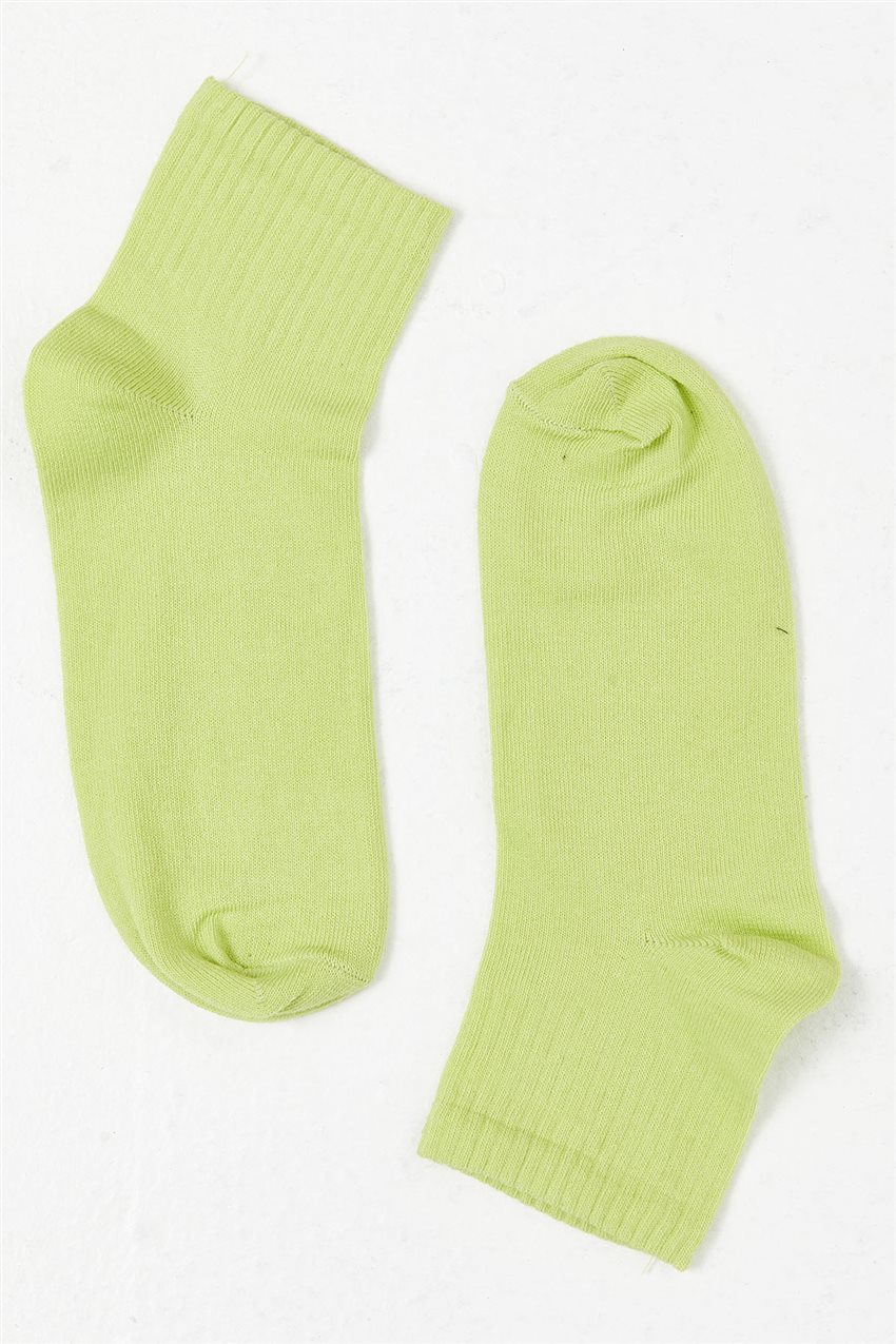 Yarım Boğazlı Fıstık Yeşili Çorap 