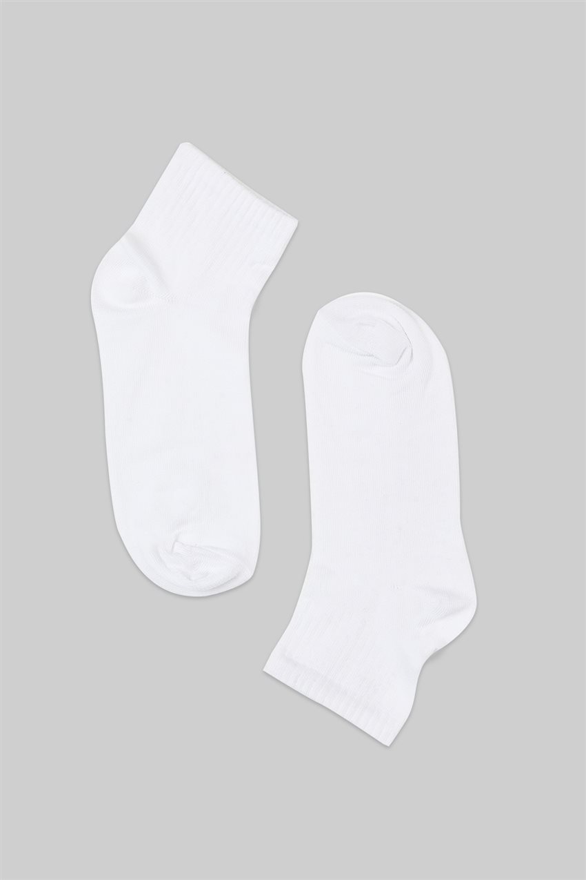Yarım Boğazlı Beyaz Çorap