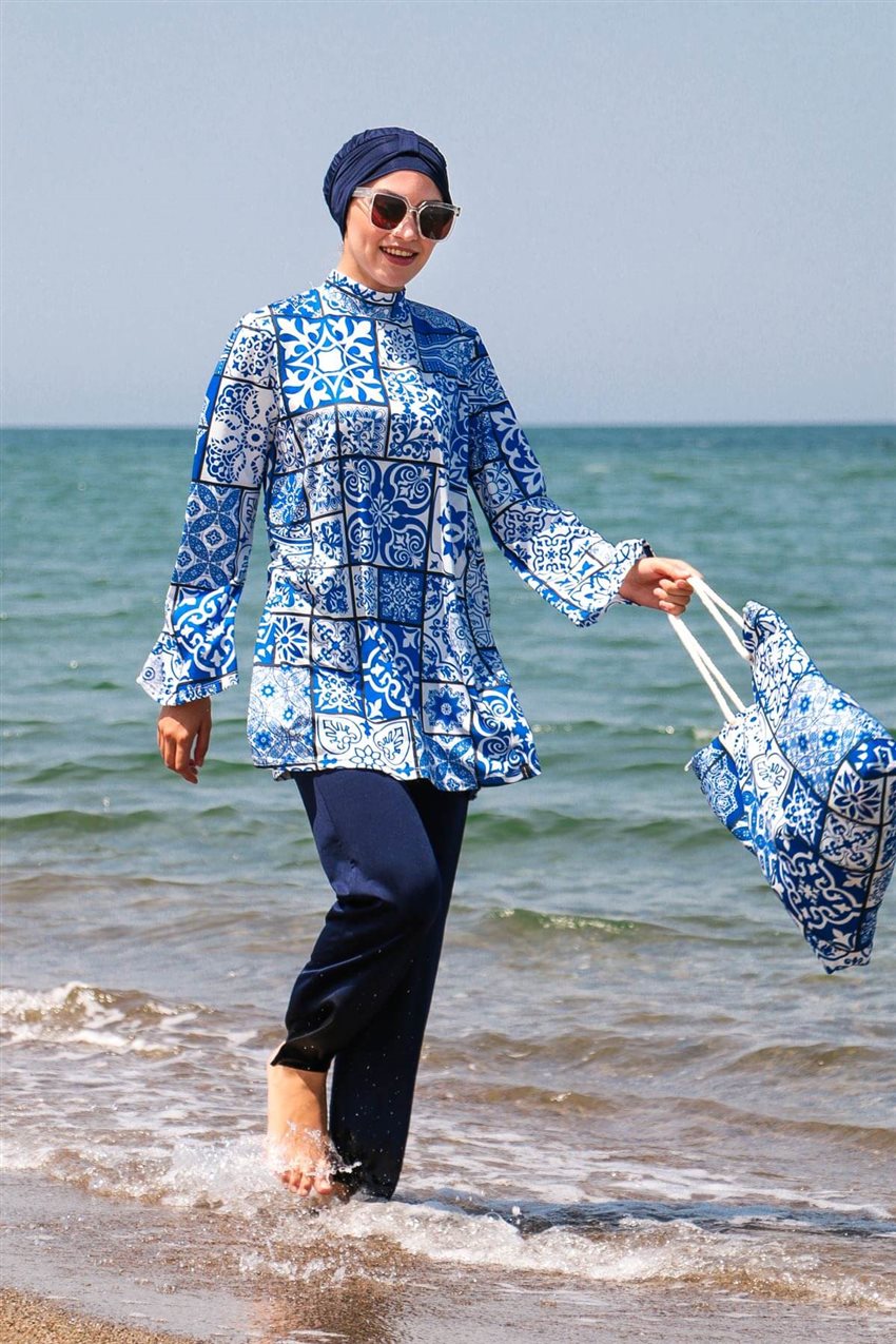 Hijab Swimwear-Blue 1950-70