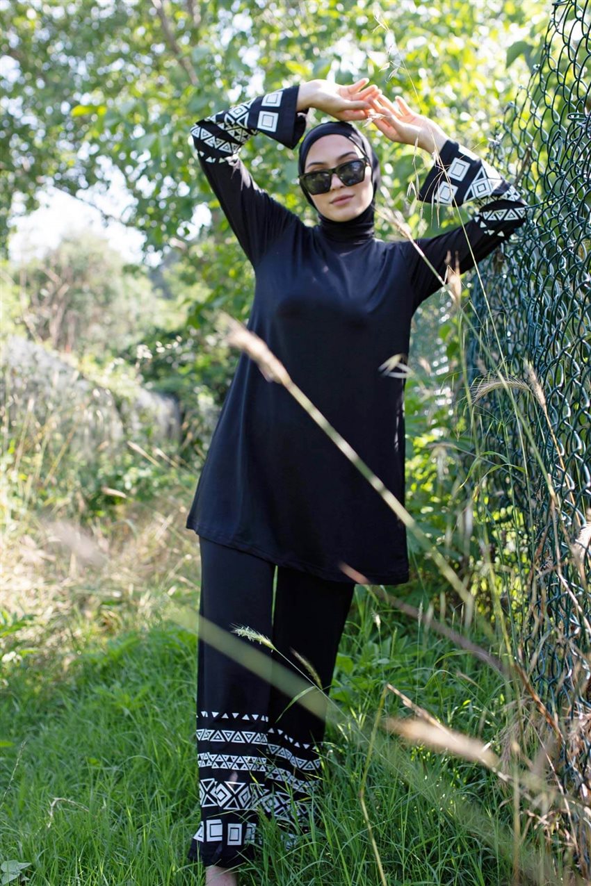 Hijab Swimwear-Black M2036-01