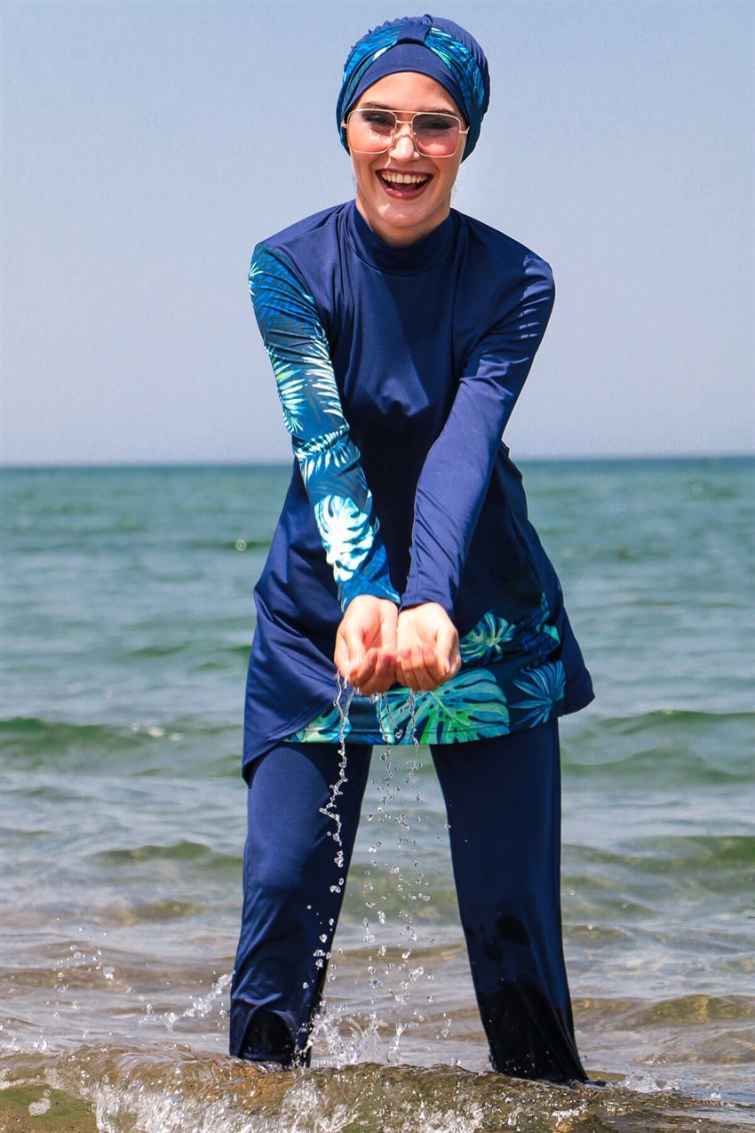Hijab Swimwear-Navy Blue M2125-17