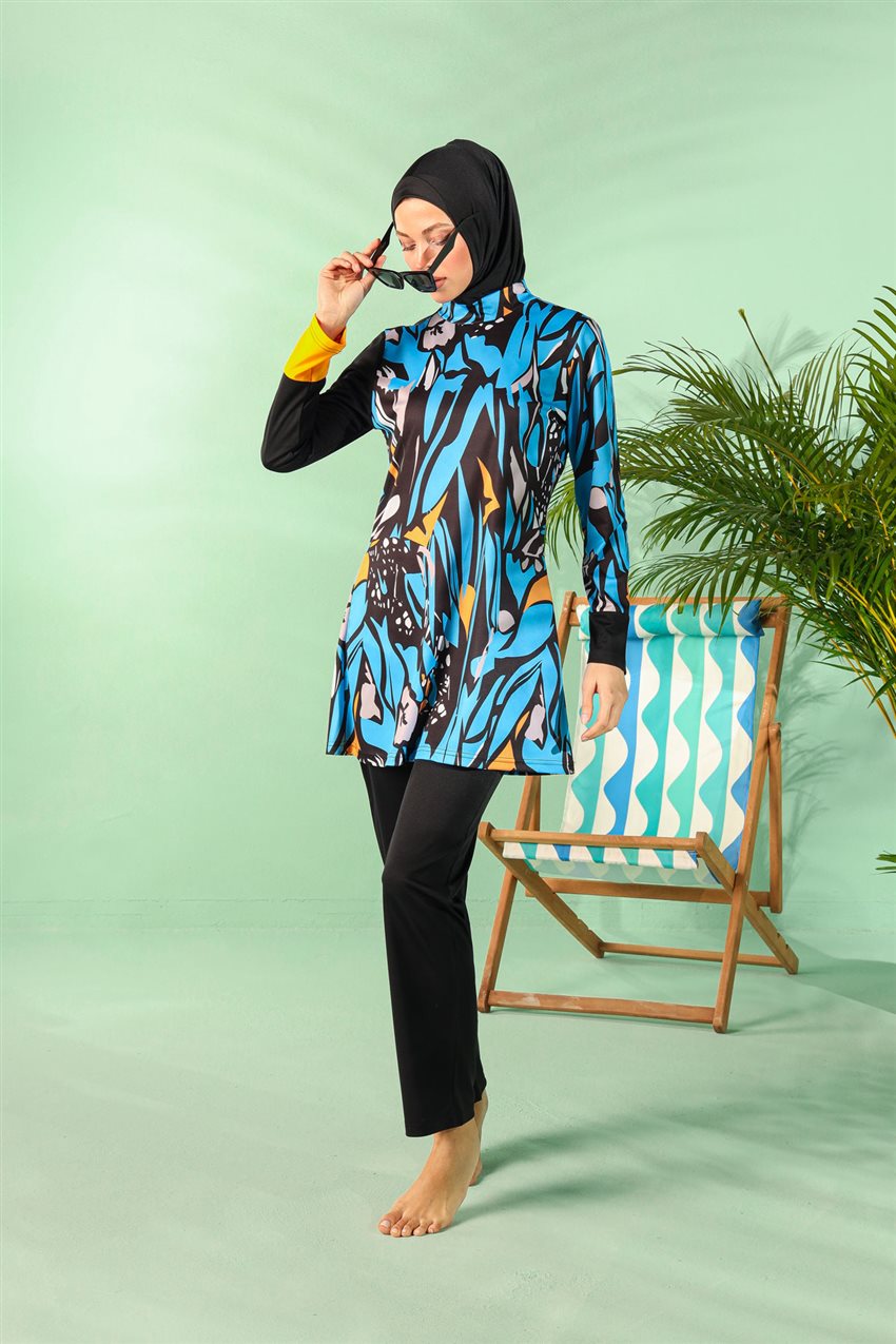Hijab Swimwear-Blue R1103-70