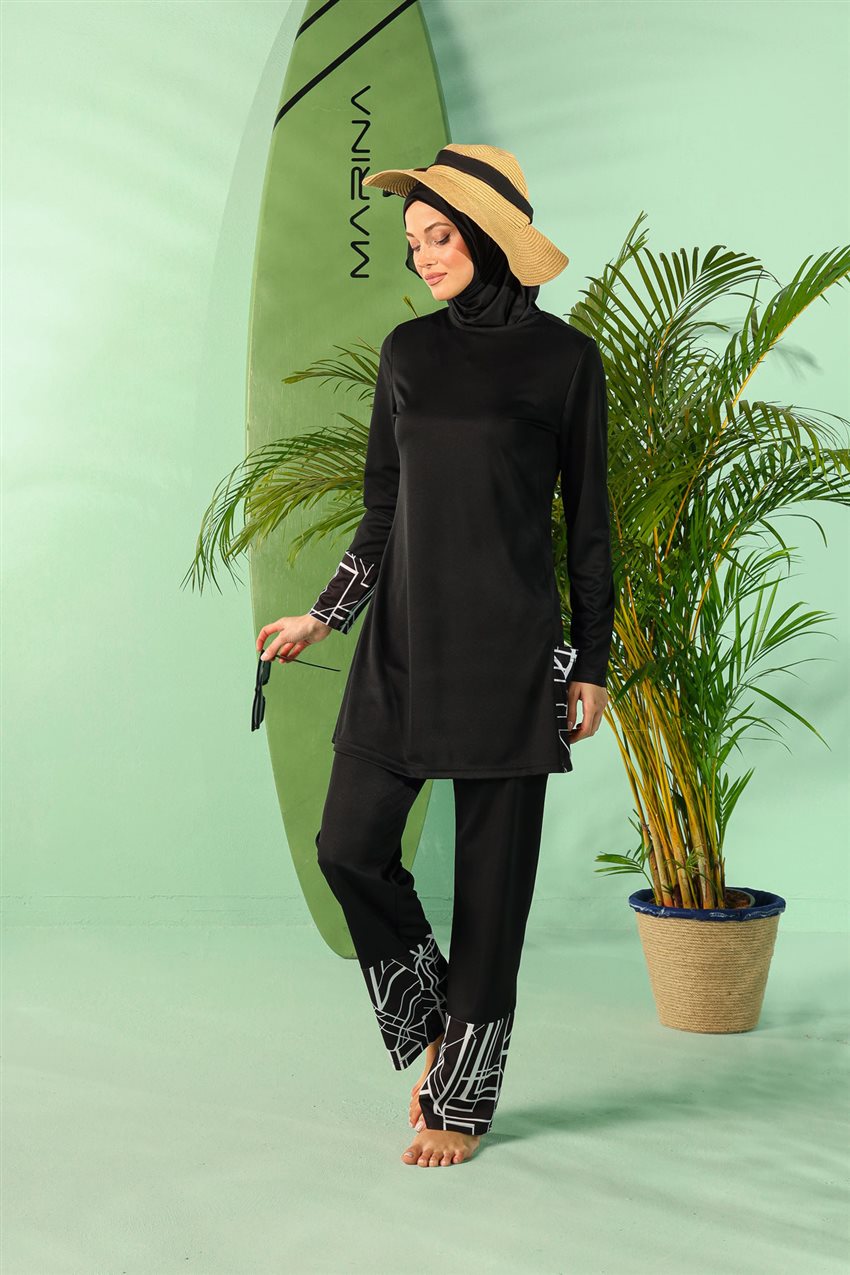 Hijab Swimwear-Black R1114-01