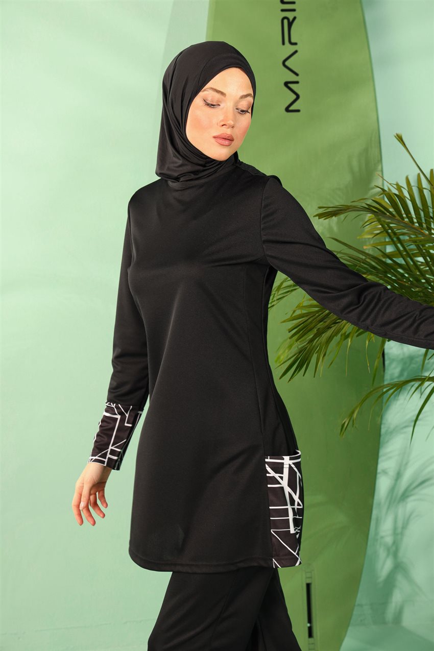 Hijab Swimwear-Black R1114-01