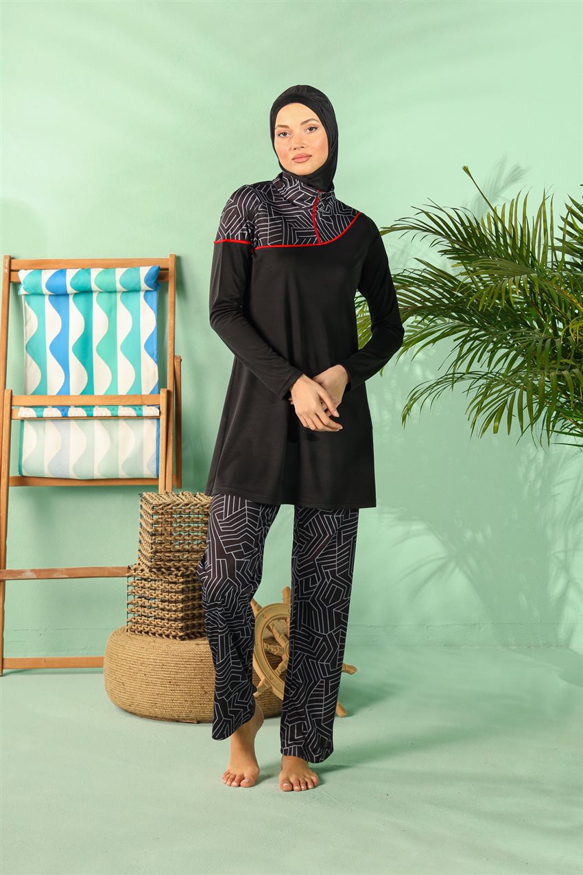 Hijab Swimwear-Black R1117-01