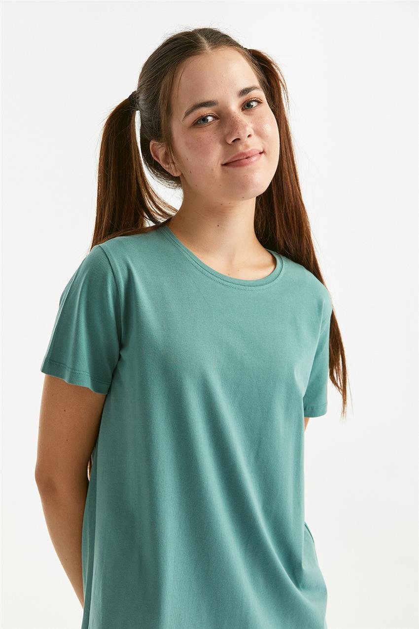 Oversize Basic Yeşil T-Shirt 