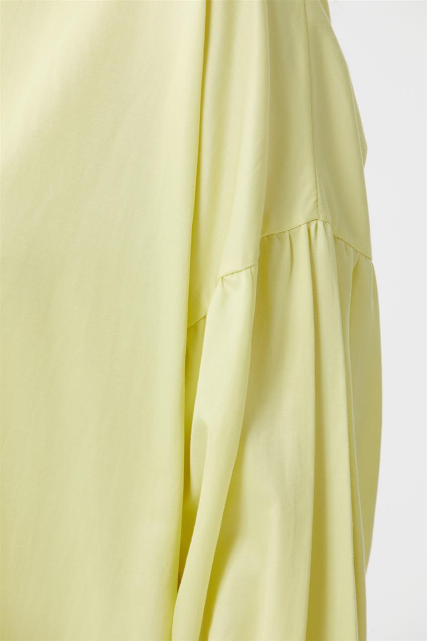 Parça Kumaş Sarı Elbise