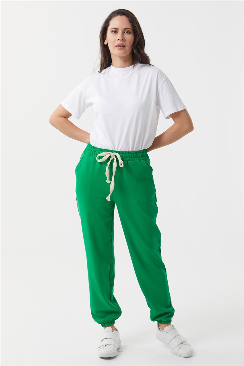 Paçası Büzgülü Açık Yeşil Pantolon
