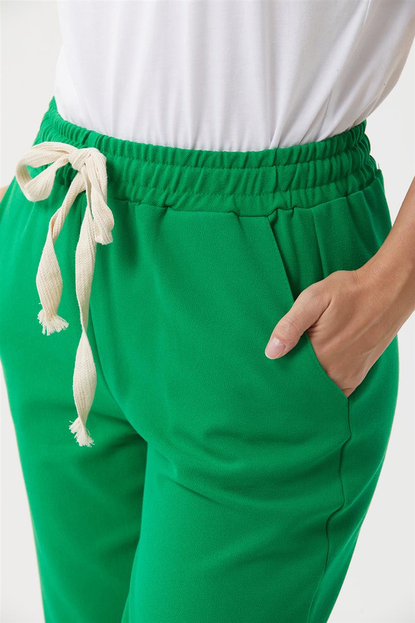Paçası Büzgülü Açık Yeşil Pantolon