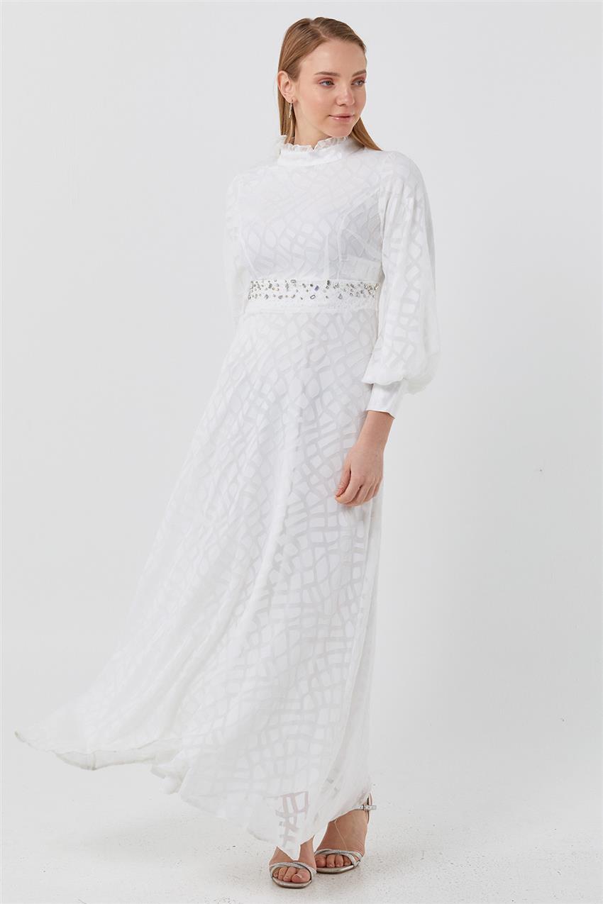 KA-B22-23124-35 فستان-أبيض