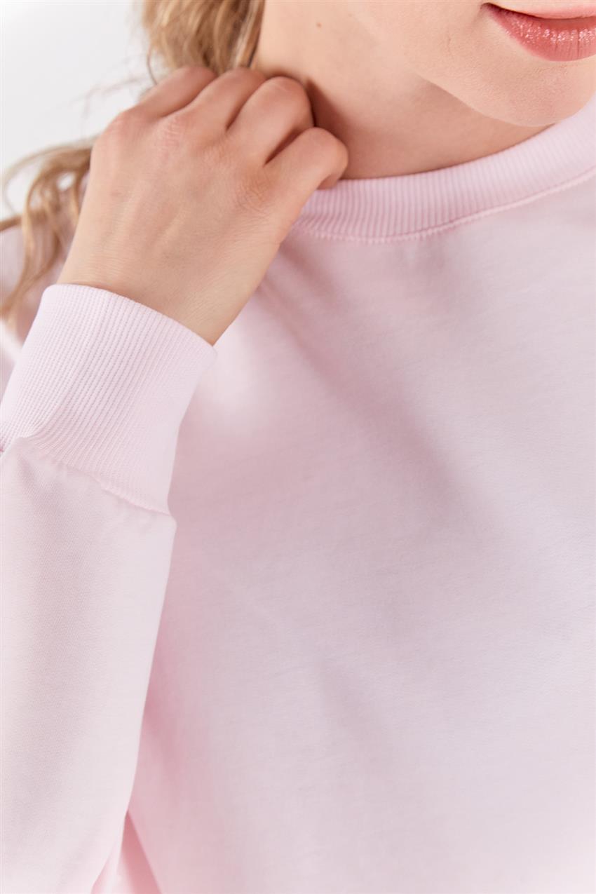 Basic Açık Pembe Sweatshirt