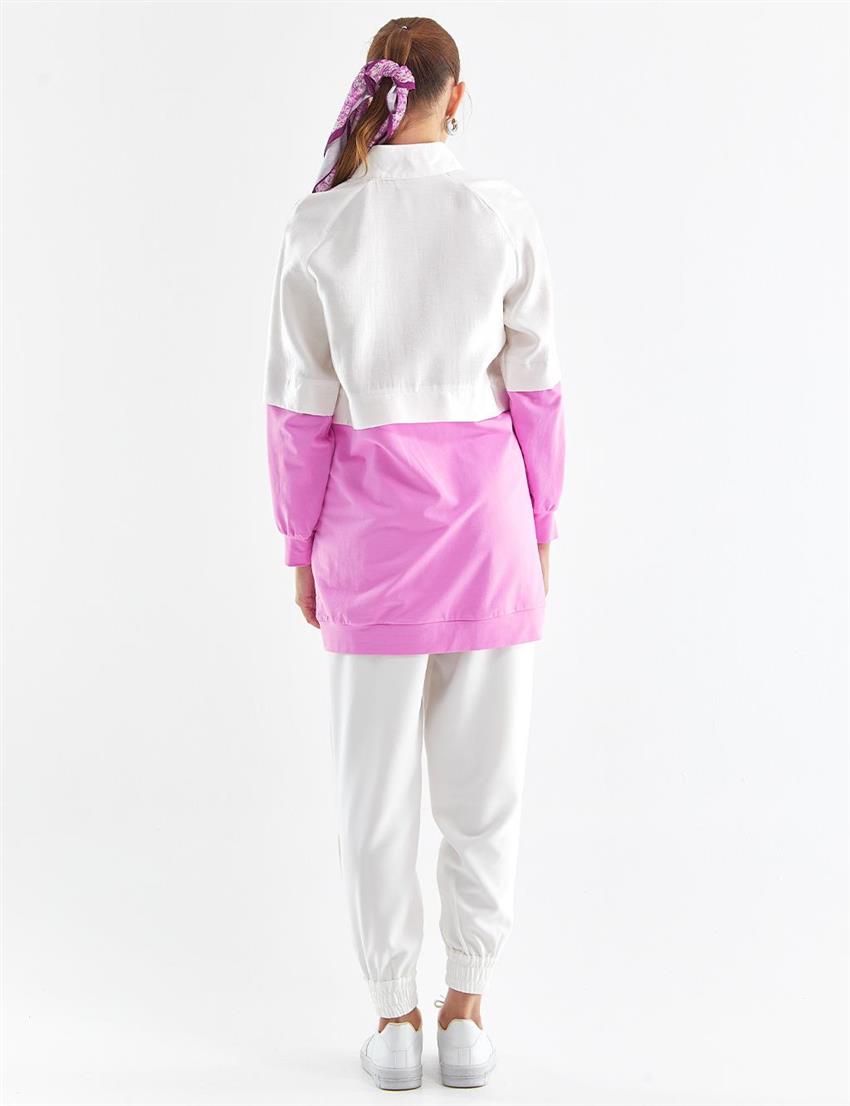 Sweatshirt-Ecru Pink KA-B23-31016-35-220