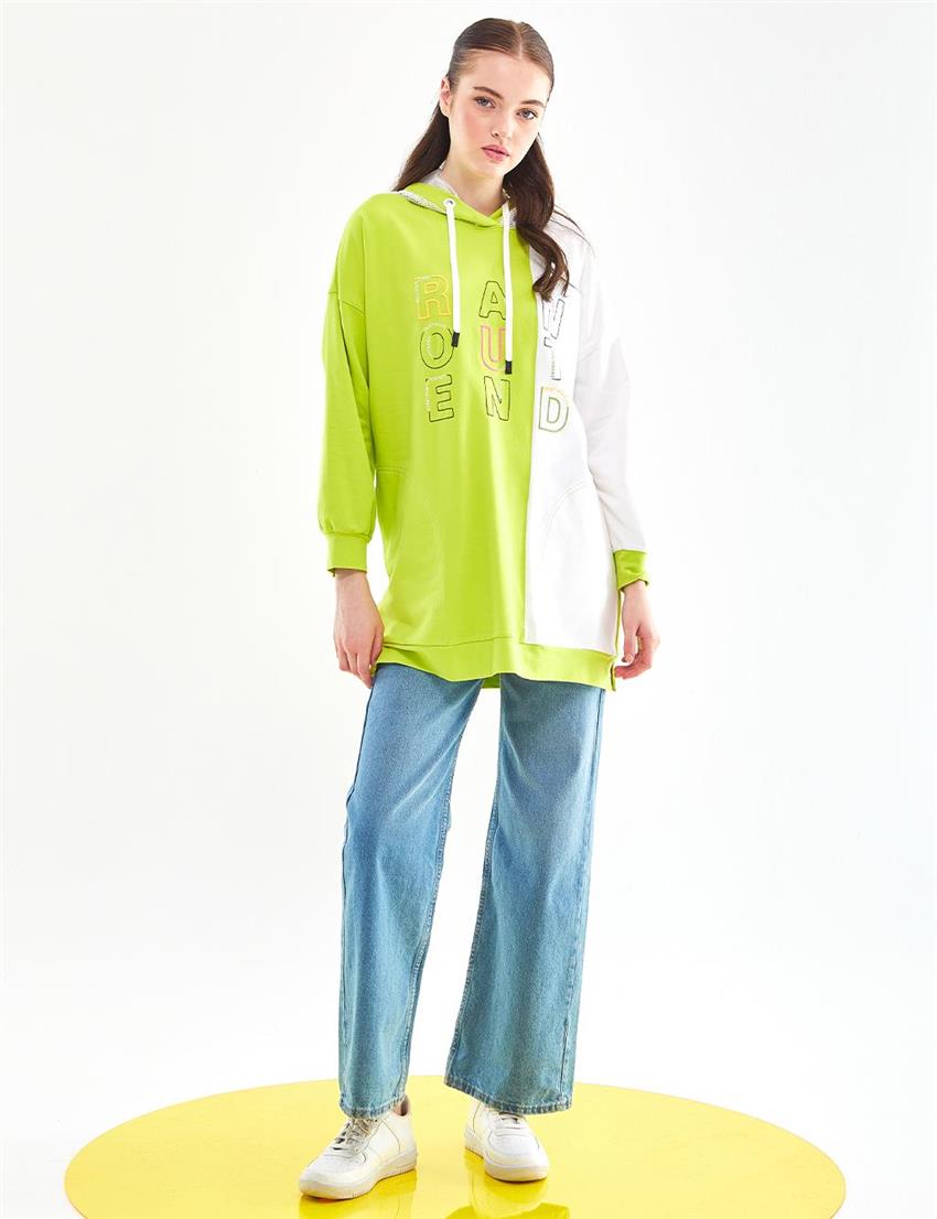 Sweatshirt-Pistachio Green KA-B23-31009-586