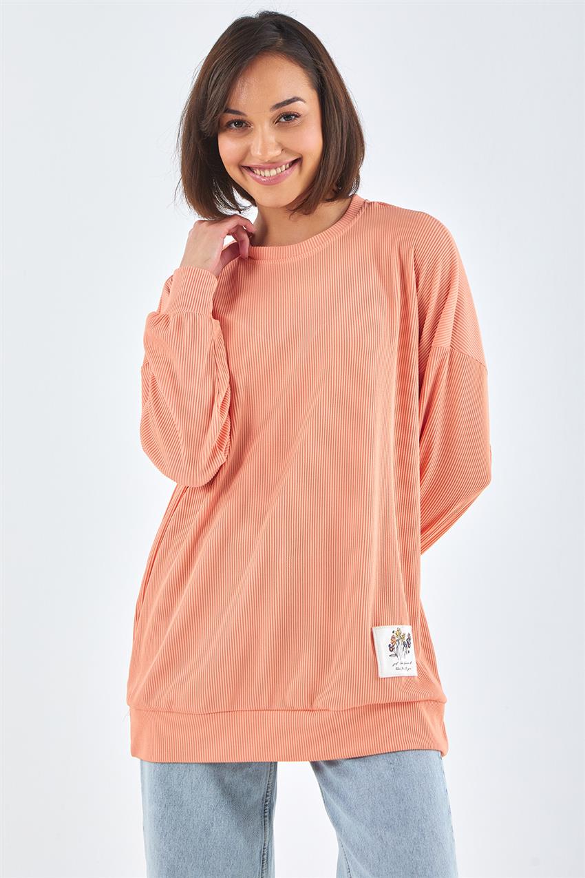 Basic Etiket Detaylı Yavruağzı Sweatshirt