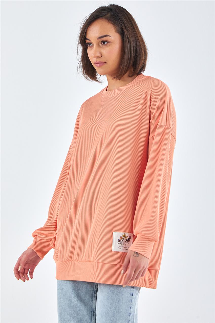 Basic Etiket Detaylı Yavruağzı Sweatshirt