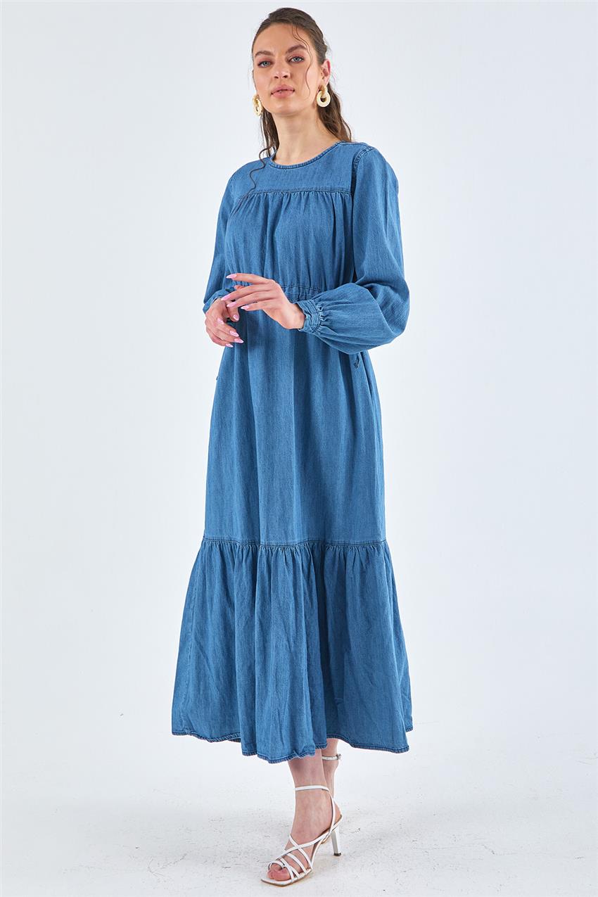 YZ-3181-70 فستان-أزرق