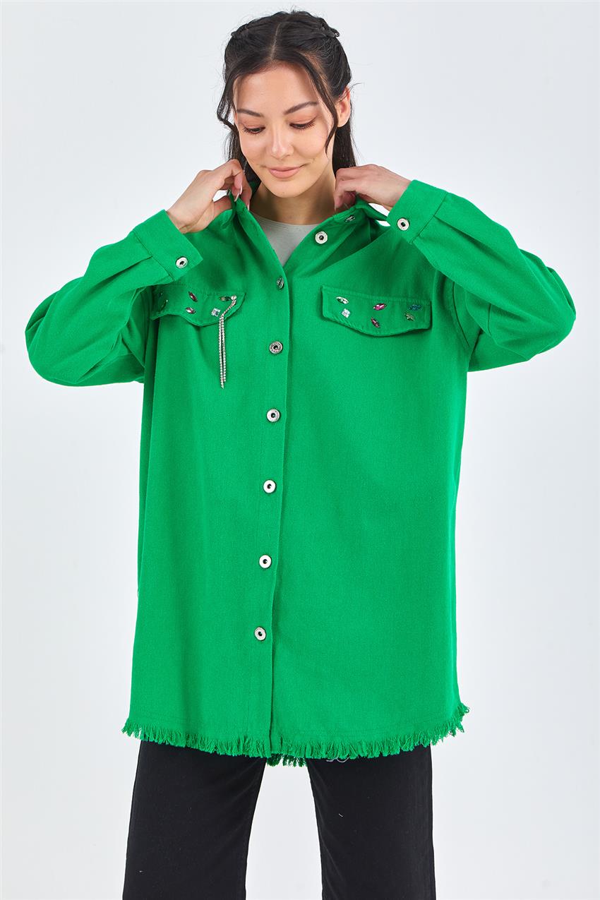 YZ-6284-143 قميص-بينيتون الأخضر
