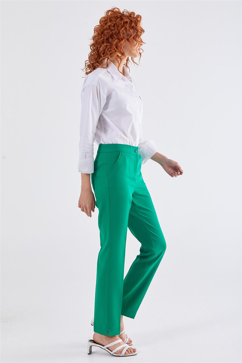 Slim Fit Yeşil Kumaş Pantolon